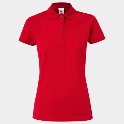 Tricou dama cu guler VELILLA ROȘU / Stenso / Tricouri POLO (cu guler si nasturi)