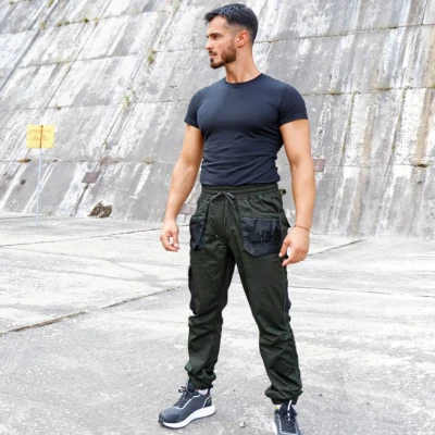 Pantaloni de lucru REVOLT SPORT VERDE ÎNCHIS / Stenso / Pantaloni salopeta talie