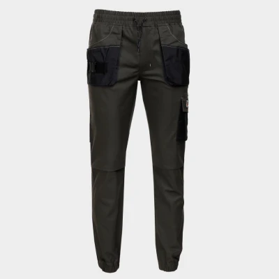 Pantaloni de lucru REVOLT SPORT VERDE ÎNCHIS / Stenso / Pantaloni salopeta talie