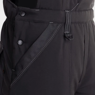 Salopetă de lucru REVOLT SOFTSHELL WINTER NEGRU / Stenso / Pantaloni salopeta cu pieptar