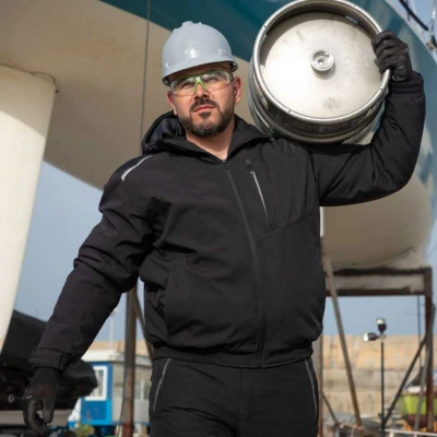 Geacă de lucru REVOLT SOFTSHELL WINTER NEGRU / Stenso / Scurte, Jachete impermeabile de iarna