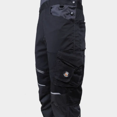 Salopetă de lucru REVOLT 4STRETCH NEGRU/GRI ÎNCHIS/GRI / Stenso / Pantaloni salopeta cu pieptar