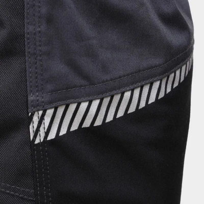 Salopetă de lucru REVOLT 4STRETCH NEGRU/GRI ÎNCHIS/GRI / Stenso / Pantaloni salopeta cu pieptar