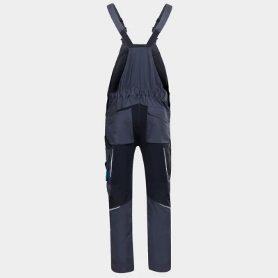Salopetă de lucru REVOLT 4STRETCH GRI/NEGRU/PETROL / Stenso / Pantaloni salopeta cu pieptar