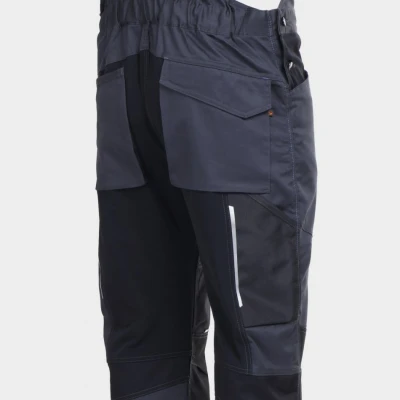 Salopetă de lucru REVOLT 4STRETCH GRI/NEGRU/PETROL / Stenso / Pantaloni salopeta cu pieptar