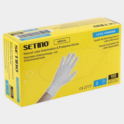 Mănuși din latex de unică folosință SETINO LATEX ALB P / Stenso / Unica folosinta
