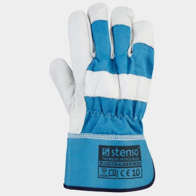 Mănuși din piele și material textil THOMSON ALBASTRU PETROL / Stenso / Piele cu textil