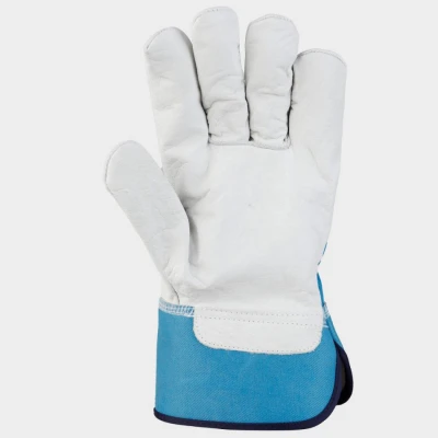 Mănuși din piele și material textil THOMSON ALBASTRU PETROL / Stenso / Piele cu textil