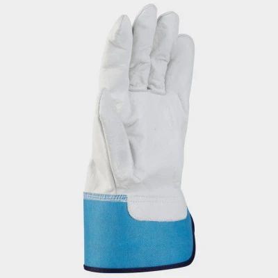 Mănuși din piele și material textil THOMSON ALBASTRU PETROL / Stenso / Piele cu textil