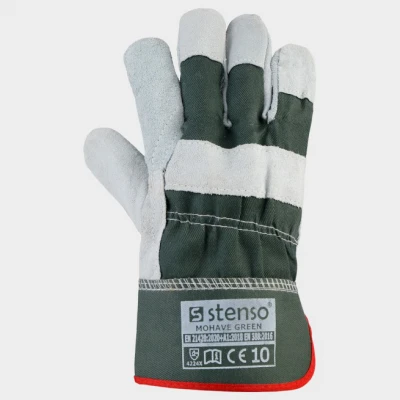 Mănuși din piele și material textil MOHAVE VERDE / Stenso / Piele cu textil