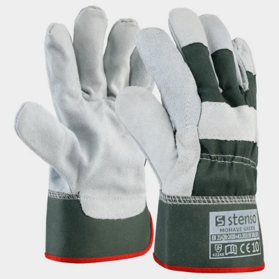 Mănuși din piele și material textil MOHAVE VERDE / Stenso / Piele cu textil