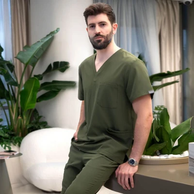 Tunica medicală pentru bărbați NOBBY VERDE / Stenso / Sanitara, Asistenti medicali, Curatenie