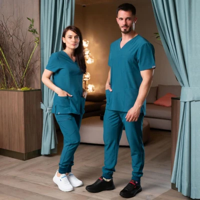 Tunica medicală pentru bărbați NOBBY PETROL / Stenso / Sanitara, Asistenti medicali, Curatenie