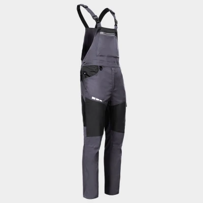 Salopetă de lucru EOS STRETCH LIGHT GREY/DARK GREY / Stenso / Pantaloni salopeta cu pieptar