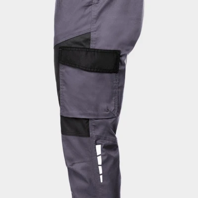 Salopetă de lucru EOS STRETCH LIGHT GREY/DARK GREY / Stenso / Pantaloni salopeta cu pieptar