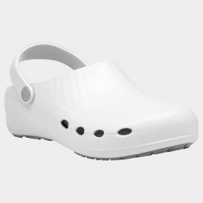 Saboți cu baretă PRIMA WHITE / Stenso / Cizme protectie PVC, apa noroi, galosi PVC