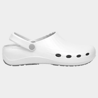 Saboți cu baretă PRIMA WHITE / Stenso / Cizme protectie PVC, apa noroi, galosi PVC