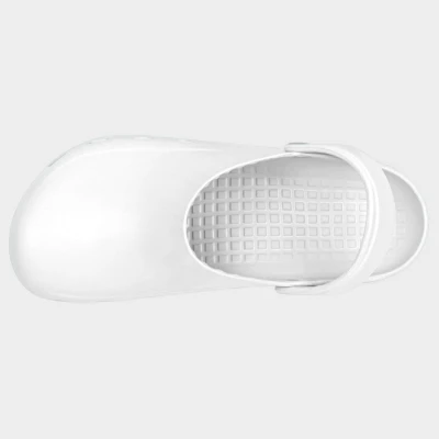 Saboți cu baretă PRIMA WHITE / Stenso / Cizme protectie PVC, apa noroi, galosi PVC