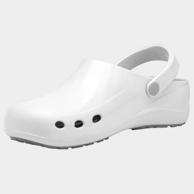 Saboți cu baretă PRIMA WHITE / Stenso / Cizme protectie PVC, apa noroi, galosi PVC