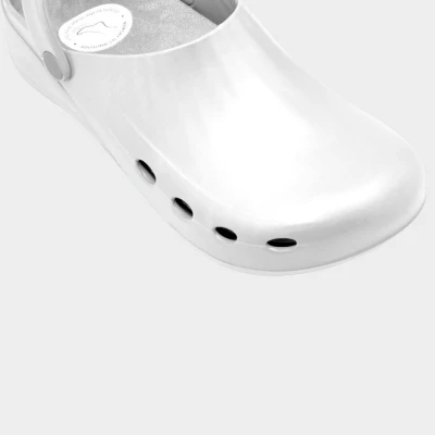 Saboți cu baretă PRIMA WHITE / Stenso / Cizme protectie PVC, apa noroi, galosi PVC