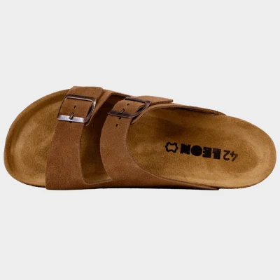 Papuci pentru bărbați LEON MAN BROWN SUEDE / Stenso / Incaltaminte Sport, Casual, Trekking, Timp liber