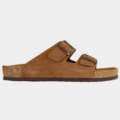 Papuci pentru bărbați LEON MAN BROWN SUEDE / Stenso / Incaltaminte Sport, Casual, Trekking, Timp liber