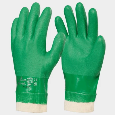 Mănuși topite în PVC SHOWA 600 / Stenso / Antichimice din nitril