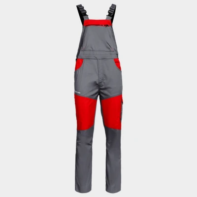 Salopetă de lucru EOS STRETCH RED/GREY / Stenso / Pantaloni salopeta cu pieptar