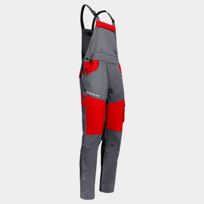 Salopetă de lucru EOS STRETCH RED/GREY / Stenso / Pantaloni salopeta cu pieptar