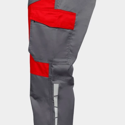 Salopetă de lucru EOS STRETCH RED/GREY / Stenso / Pantaloni salopeta cu pieptar
