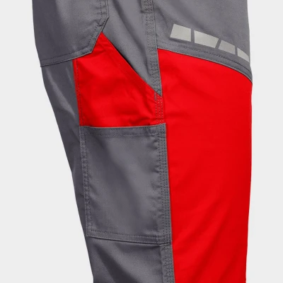 Salopetă de lucru EOS STRETCH RED/GREY / Stenso / Pantaloni salopeta cu pieptar
