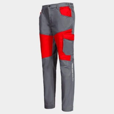 Pantaloni de lucru EOS STRETCH RED/GREY / Stenso / Pantaloni salopeta talie
