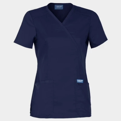 Tunică medicală de damă CHEROKEE WRAP ALBASTRU ÎNCHIS WWE610 / Stenso / Sanitara, Asistenti medicali, Curatenie