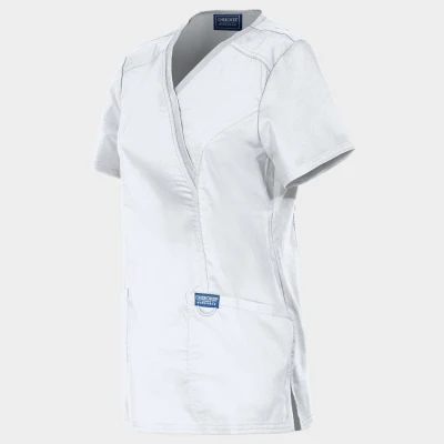 Tunică medicală de damă CHEROKEE WRAP ALB WWE610 / Stenso / Sanitara, Asistenti medicali, Curatenie