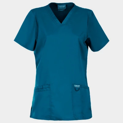 Tunică medicală de damă CHEROKEE V-NECK CARIBBEAN BLUE WWE620 / Stenso / Sanitara, Asistenti medicali, Curatenie