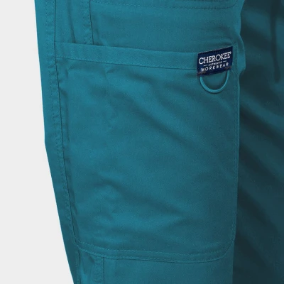 Pantaloni medicali de damă CHEROKEE MR TAPERED CARIBBEAN BLUE WWE105 / Stenso / Sanitara, Asistenti medicali, Curatenie