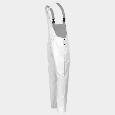 Pantaloni de salopete PLUTONN T/C ALB / Stenso / Pantaloni salopeta cu pieptar