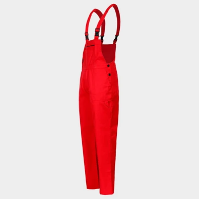Pantaloni de salopete PLUTON T/C ROȘU / Stenso / Pantaloni salopeta cu pieptar