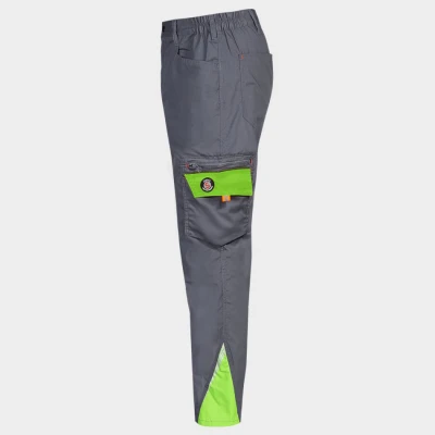 Pantaloni de lucru PRISMA LIGHT STRETCH GRI/VERDE / Stenso / Pantaloni salopeta talie