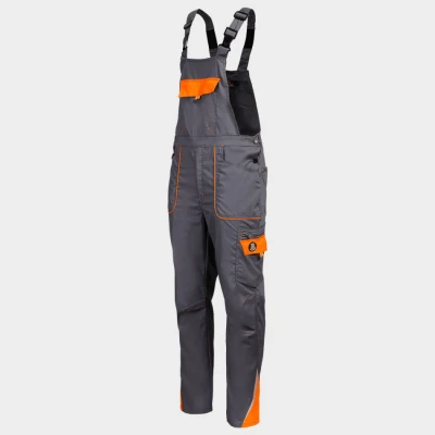Pantaloni de salopete PRISMA LIGHT STRETCH GRI/PORTOCALIU / Stenso / Pantaloni salopeta cu pieptar