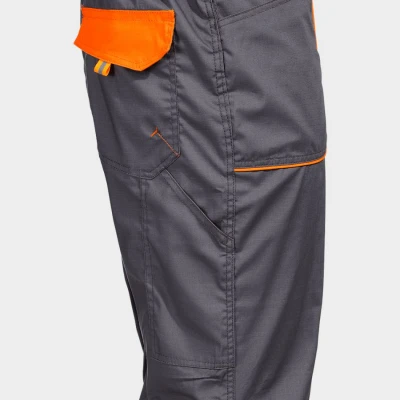 Pantaloni de salopete PRISMA LIGHT STRETCH GRI/PORTOCALIU / Stenso / Pantaloni salopeta cu pieptar