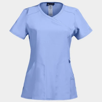 Tunică medicală pentru femei CHEROKEE WRAP ALBASTRU DESCHIS CKE2625A / Stenso / Sanitara, Asistenti medicali, Curatenie