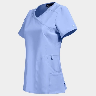 Tunică medicală pentru femei CHEROKEE WRAP ALBASTRU DESCHIS CKE2625A / Stenso / Sanitara, Asistenti medicali, Curatenie