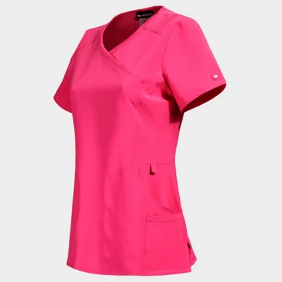 Tunică medicală pentru femei CHEROKEE WRAP ROZ CKE2625A / Stenso / Sanitara, Asistenti medicali, Curatenie