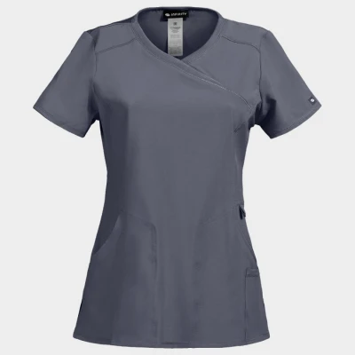 Tunică medicală pentru femei CHEROKEE WRAP GRI CKE2625A / Stenso / Sanitara, Asistenti medicali, Curatenie