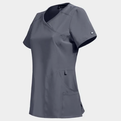 Tunică medicală pentru femei CHEROKEE WRAP GRI CKE2625A / Stenso / Sanitara, Asistenti medicali, Curatenie