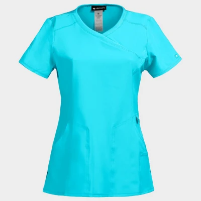 Tunică medicală pentru femei CHEROKEE WRAP TURQUOISE CKE2625A / Stenso / Sanitara, Asistenti medicali, Curatenie