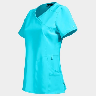 Tunică medicală pentru femei CHEROKEE WRAP TURQUOISE CKE2625A / Stenso / Sanitara, Asistenti medicali, Curatenie