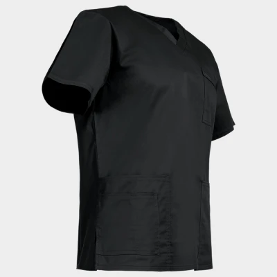 Tunică medicală CHEROKEE V-NECK NEGRU WWE4725 / Stenso / Sanitara, Asistenti medicali, Curatenie