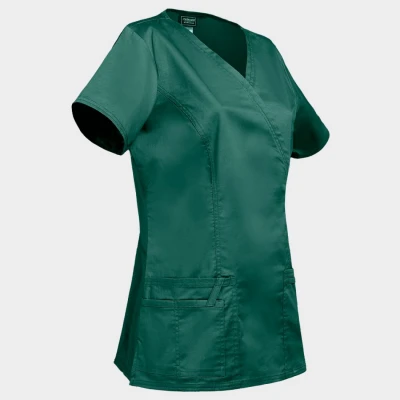 Tunică medicală pentru femei CHEROKEE WRAP NEGRU WWE4728 / Stenso / Sanitara, Asistenti medicali, Curatenie